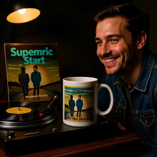 Oasis Inspired “Cast No Shadow” Mug – Iconic Britpop Lyric Coffee Cup for Oasis Fans