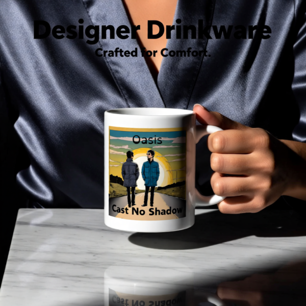 Oasis Inspired “Cast No Shadow” Mug – Iconic Britpop Lyric Coffee Cup for Oasis Fans
