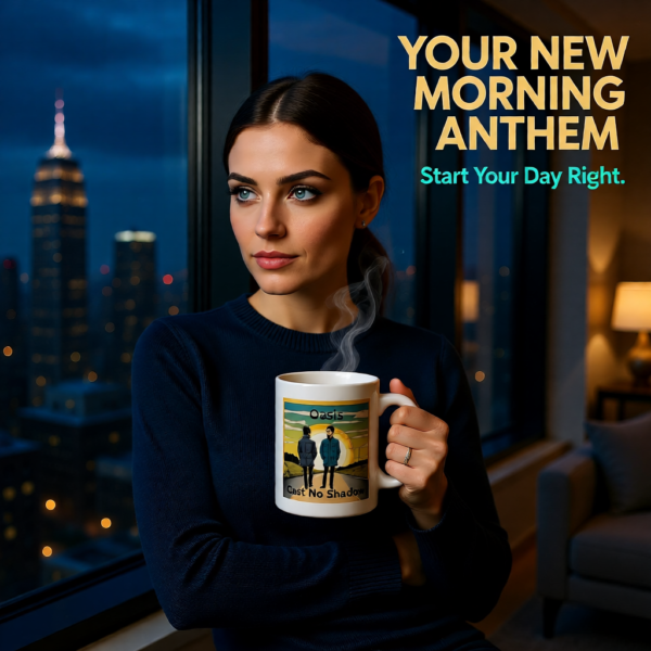 Oasis Inspired “Cast No Shadow” Mug – Iconic Britpop Lyric Coffee Cup for Oasis Fans