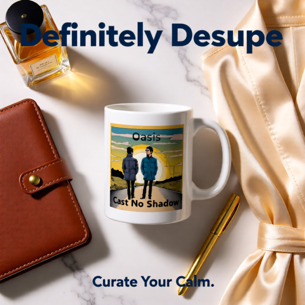 Oasis Inspired “Cast No Shadow” Mug – Iconic Britpop Lyric Coffee Cup for Oasis Fans