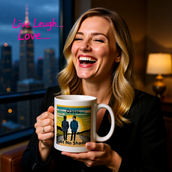 Oasis Inspired “Cast No Shadow” Mug – Iconic Britpop Lyric Coffee Cup for Oasis Fans