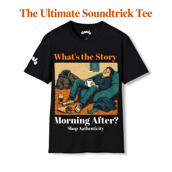 Oasis Inspired Graphic Tee, Unisex T-Shirt, Vintage Band Apparel, Music Lover Gift, Retro Style Merch, What's the Story Shirt