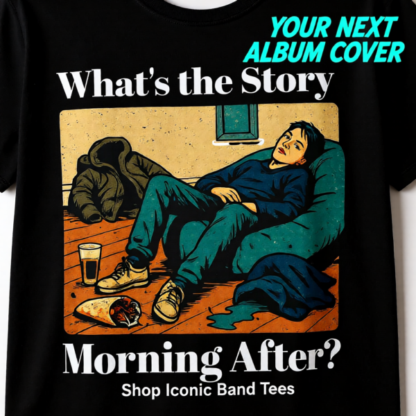 Oasis Inspired Graphic Tee, Unisex T-Shirt, Vintage Band Apparel, Music Lover Gift, Retro Style Merch, What's the Story Shirt