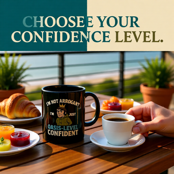 Oasis Attitude Mug, Double-Sided Liam Gallagher Inspired Coffee Cup, Funny Britpop Gift for Music Fans