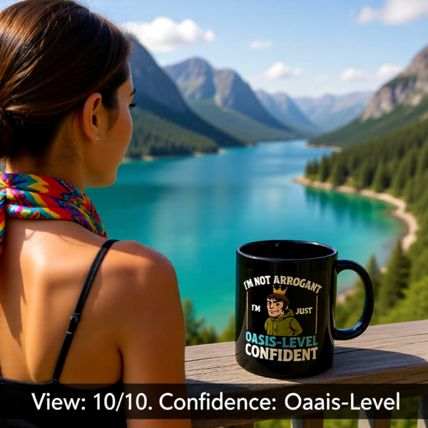 Oasis Attitude Mug, Double-Sided Liam Gallagher Inspired Coffee Cup, Funny Britpop Gift for Music Fans