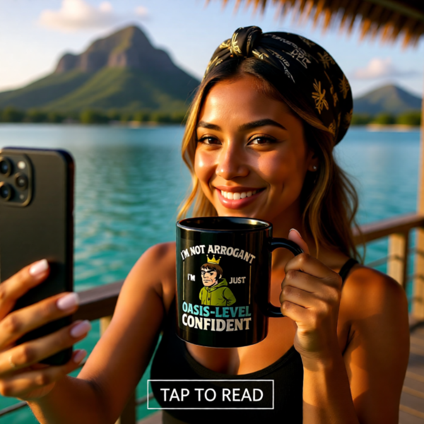 Oasis Attitude Mug, Double-Sided Liam Gallagher Inspired Coffee Cup, Funny Britpop Gift for Music Fans