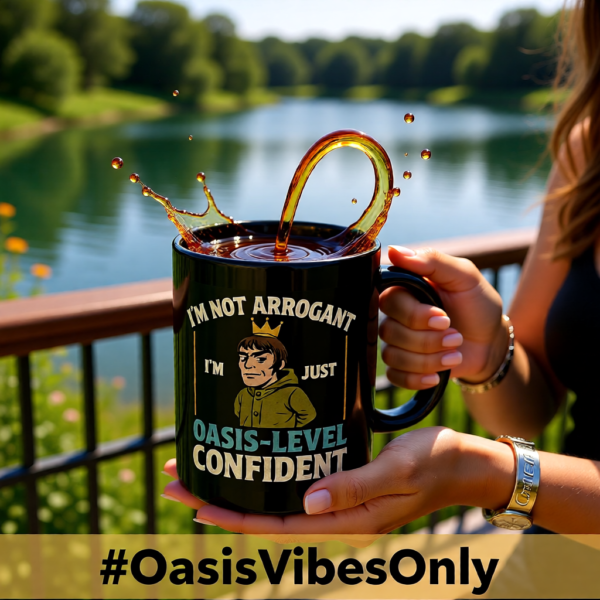 Oasis Attitude Mug, Double-Sided Liam Gallagher Inspired Coffee Cup, Funny Britpop Gift for Music Fans