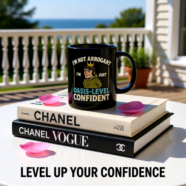 Oasis Attitude Mug, Double-Sided Liam Gallagher Inspired Coffee Cup, Funny Britpop Gift for Music Fans