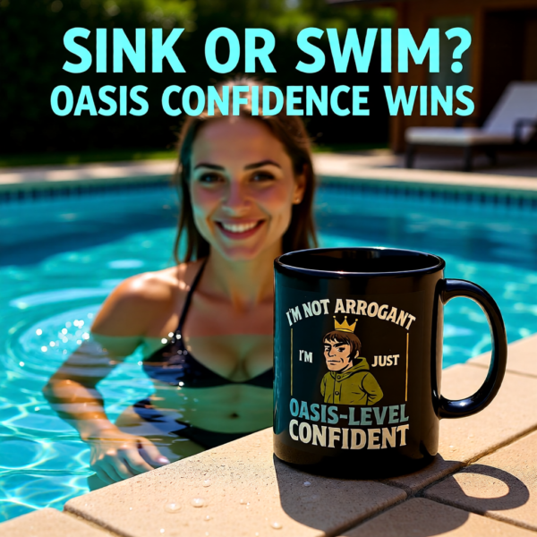 Oasis Attitude Mug, Double-Sided Liam Gallagher Inspired Coffee Cup, Funny Britpop Gift for Music Fans