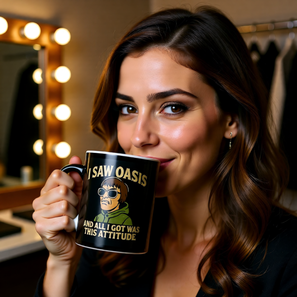 I Saw Oasis, Attitude Mug | Funny Liam Gallagher Inspired Coffee Cup | Britpop Fan Gift