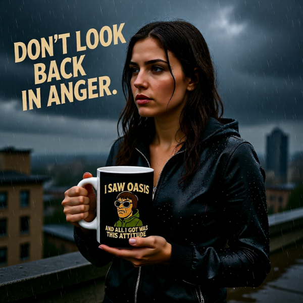 I Saw Oasis, Attitude Mug | Funny Liam Gallagher Inspired Coffee Cup | Britpop Fan Gift