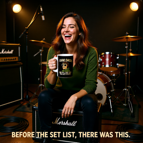 I Saw Oasis, Attitude Mug | Funny Liam Gallagher Inspired Coffee Cup | Britpop Fan Gift