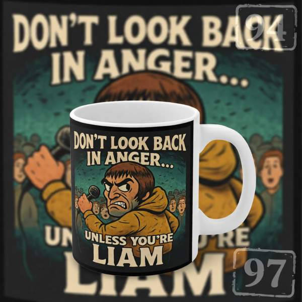 20251214200248-1f0d927d-d2c1-68a4-902a-86c1e5a20187.png Oasis Don't Look Back In Anger Mug, Inspirational Coffee Cup, Gift for Friends, Unique Birthday Present, Tea Lover's Delight