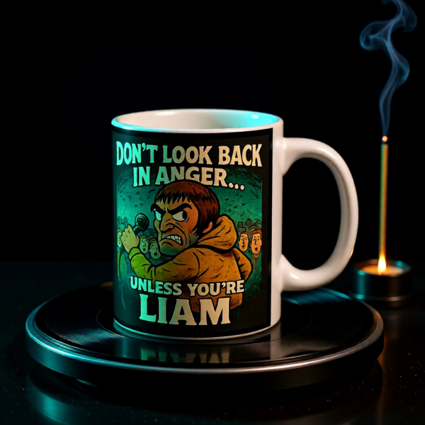 20251214200248-1f0d927d-d32f-60fc-80a5-e29511200b78.png Oasis Don't Look Back In Anger Mug, Inspirational Coffee Cup, Gift for Friends, Unique Birthday Present, Tea Lover's Delight