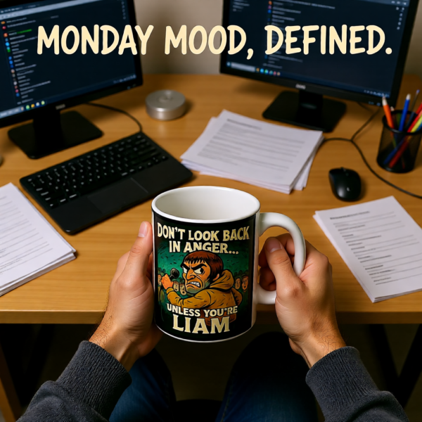 20251214200248-1f0d927d-d578-64d0-a062-2aec4b68bcf9.png Oasis Don't Look Back In Anger Mug, Inspirational Coffee Cup, Gift for Friends, Unique Birthday Present, Tea Lover's Delight