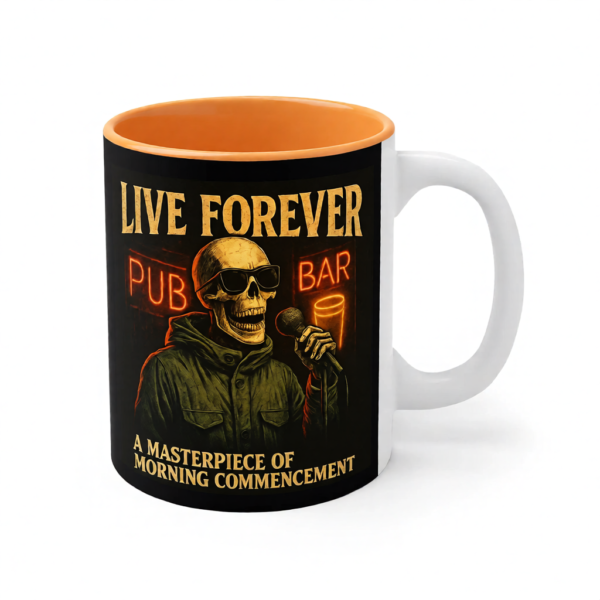 Inspirational Coffee Mug, Live Forever Quote Mug, Motivational Gift, Black Mug, Unique Drinkware, Office Décor, Coffee Lover Gift