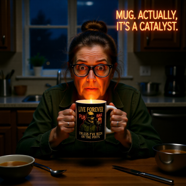 Inspirational Coffee Mug, Live Forever Quote Mug, Motivational Gift, Black Mug, Unique Drinkware, Office Décor, Coffee Lover Gift