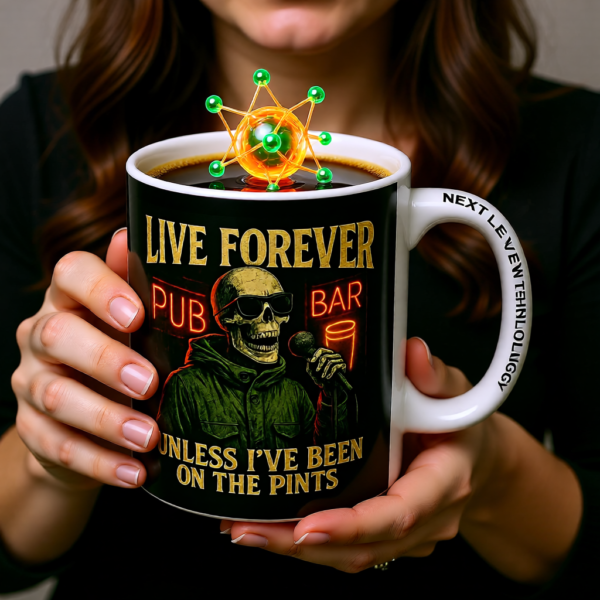 Inspirational Coffee Mug, Live Forever Quote Mug, Motivational Gift, Black Mug, Unique Drinkware, Office Décor, Coffee Lover Gift