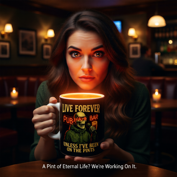 Inspirational Coffee Mug, Live Forever Quote Mug, Motivational Gift, Black Mug, Unique Drinkware, Office Décor, Coffee Lover Gift