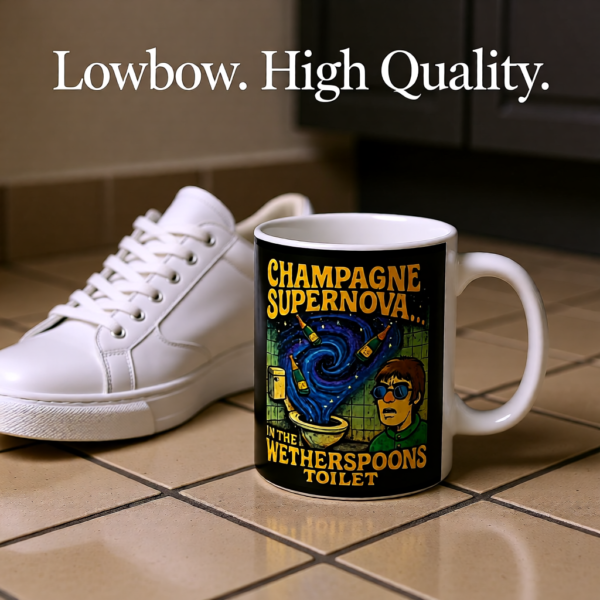 20251214201649-1f0d929d-2aa3-64cc-9aee-025f3c274b71.png Champagne Supernova Mug, Coffee Cup for Music Lovers, Gift, Tea Mug, Birthday, Inspirational Kitchenware, Fun Drinkware