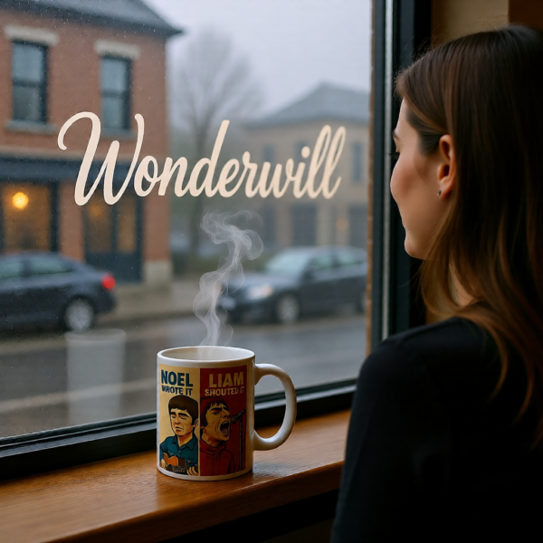 Oasis Inspired “Noel Wrote It, Liam Shouted It” Mug – Funny Britpop Coffee Cup for Oasis Fans