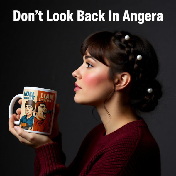 Oasis Inspired “Noel Wrote It, Liam Shouted It” Mug – Funny Britpop Coffee Cup for Oasis Fans