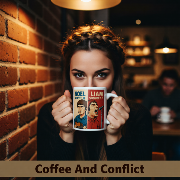 Oasis Inspired “Noel Wrote It, Liam Shouted It” Mug – Funny Britpop Coffee Cup for Oasis Fans