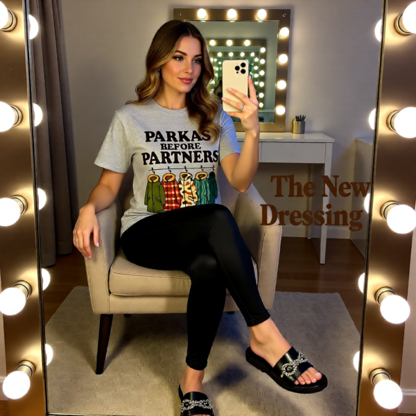 Oasis Inspired “Parkas Before Partners” T-Shirt – Funny Britpop Fan Tee for Oasis Lovers