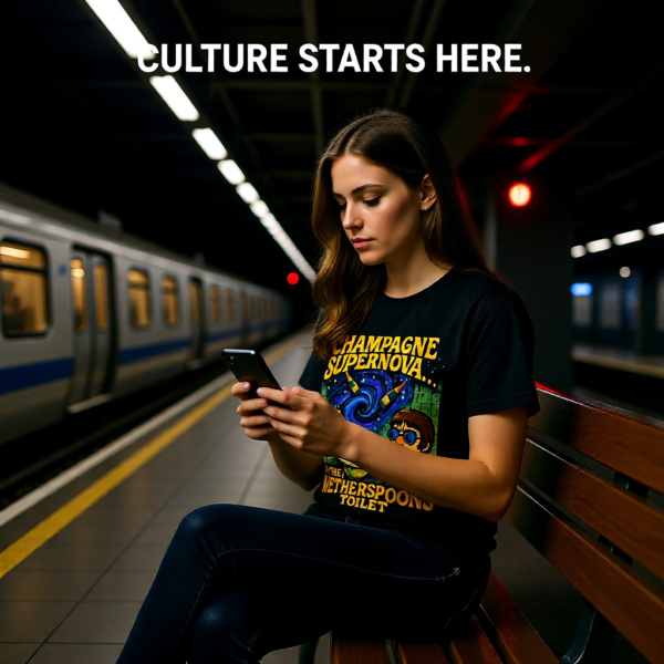 Champagne Supernova T-Shirt, Retro Graphic Tee, Unisex Casual Wear, Gifts for Music Lovers, Festival Apparel, Unique Humor Shirt