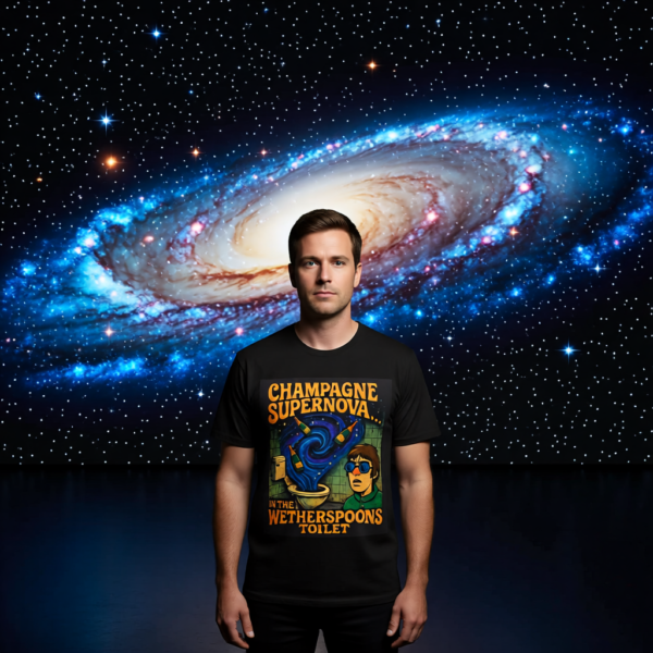Champagne Supernova T-Shirt, Retro Graphic Tee, Unisex Casual Wear, Gifts for Music Lovers, Festival Apparel, Unique Humor Shirt