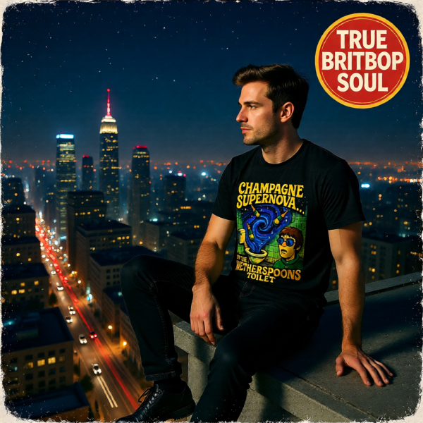 Champagne Supernova T-Shirt, Retro Graphic Tee, Unisex Casual Wear, Gifts for Music Lovers, Festival Apparel, Unique Humor Shirt