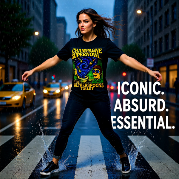 Champagne Supernova T-Shirt, Retro Graphic Tee, Unisex Casual Wear, Gifts for Music Lovers, Festival Apparel, Unique Humor Shirt