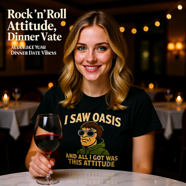 20251214210948-1f0d9313-9633-60e0-9e93-e29511200b78.png Oasis Inspired “I Saw Oasis and All I Got Was This Attitude” T-Shirt – Funny Britpop Fan Tee