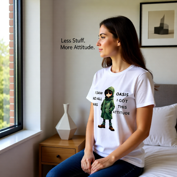 20251214213045-1f0d9342-69a5-6922-a36c-bee688239556.png Oasis Inspired “I Saw Oasis and All I Got Was This Attitude” T-Shirt – Funny Britpop Fan Tee