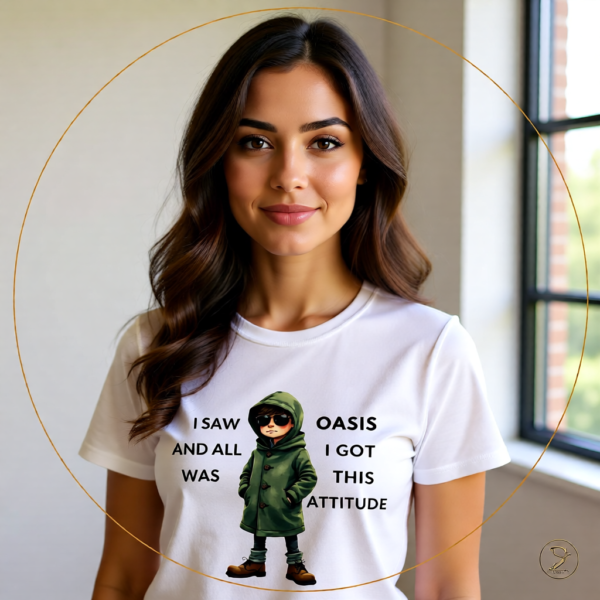 20251214213046-1f0d9342-6bff-6678-8eac-bee688239556.png Oasis Inspired “I Saw Oasis and All I Got Was This Attitude” T-Shirt – Funny Britpop Fan Tee