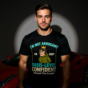 Funny Oasis Inspired T-Shirt – I’m Not Arrogant, I’m Just Oasis Level Confident