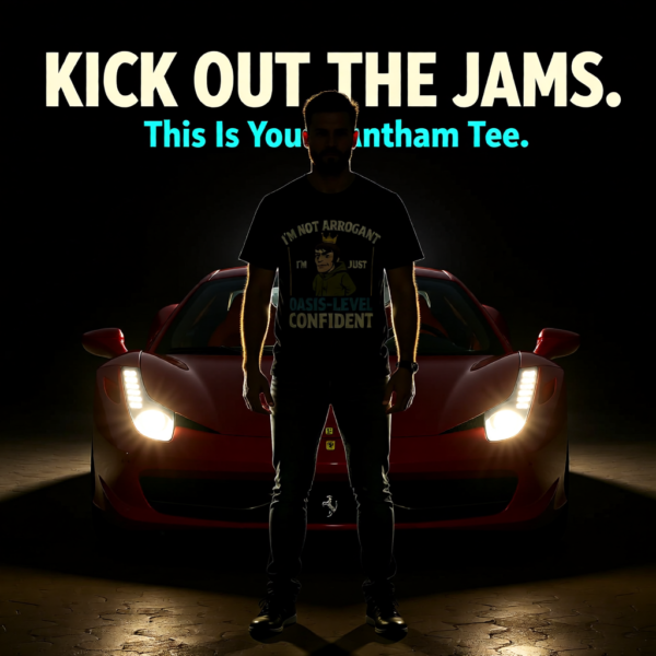 20251215094308-1f0d99a7-642e-6a46-a8bd-e62a3cb17f1b.png Funny Oasis Inspired T-Shirt – I’m Not Arrogant, I’m Just Oasis Level Confident