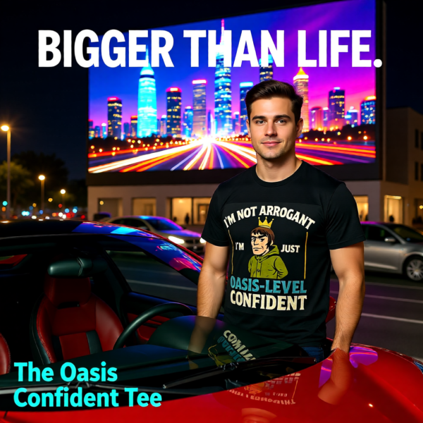 20251215094308-1f0d99a7-65f8-62a0-9f2e-3256dc8e8167.png Funny Oasis Inspired T-Shirt – I’m Not Arrogant, I’m Just Oasis Level Confident