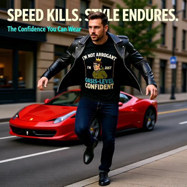 20251215094308-1f0d99a7-6639-6c1e-9dd9-0e1f3466166f.png Funny Oasis Inspired T-Shirt – I’m Not Arrogant, I’m Just Oasis Level Confident