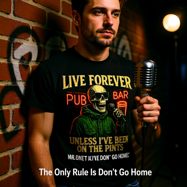 Oasis Inspired Britpop T-Shirt – Live Forever Funny Fan Tee