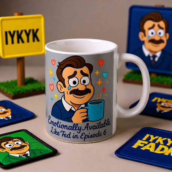 20251220110140-1f0dd934-3015-65a8-a496-ea7ae705a0b0.png Emotionally Available, Like Ted in Episode 6 | Funny Ted Lasso Mug | Wholesome Gift for Fans