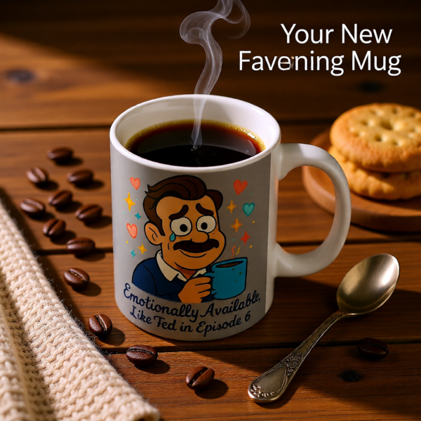 20251220110140-1f0dd934-31c8-6774-9e18-6e1cb5dfea56.png Emotionally Available, Like Ted in Episode 6 | Funny Ted Lasso Mug | Wholesome Gift for Fans