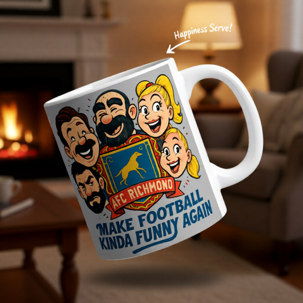 20251220194815-1f0dddcd-3431-6810-b672-72e7c9de275f.png Make Football Kinda Funny Again | Ted Lasso Mug | AFC Richmond Comedy Team Cup