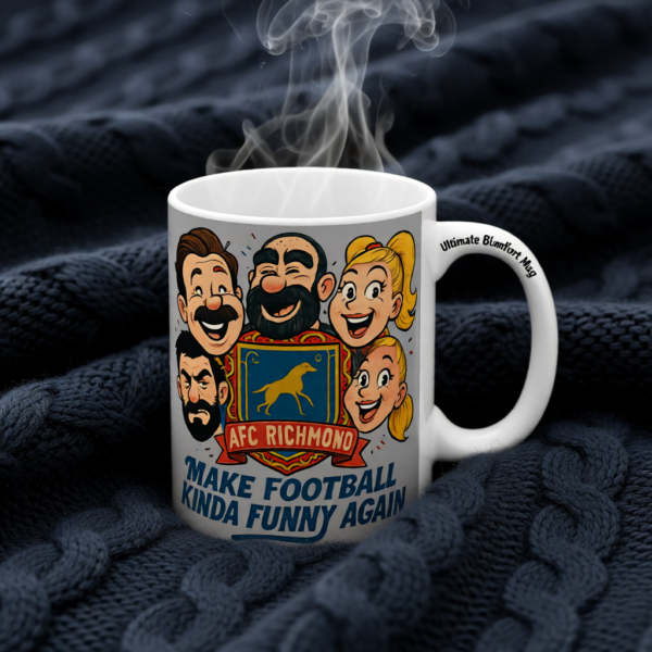 20251220194815-1f0dddcd-3465-685e-ade0-926828cc9ecb.png Make Football Kinda Funny Again | Ted Lasso Mug | AFC Richmond Comedy Team Cup