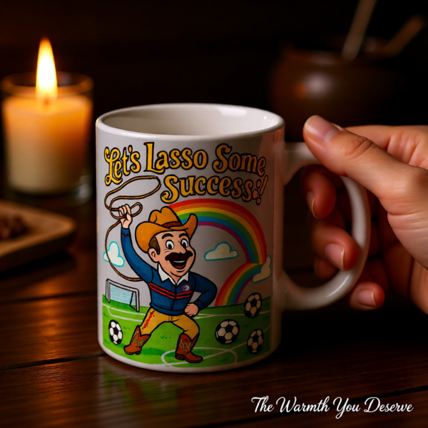 Lets Lasso Some Life | Ted Lasso Mug | Cowboy Style Motivational Coffee Cup