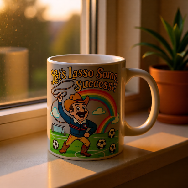 Lets Lasso Some Life | Ted Lasso Mug | Cowboy Style Motivational Coffee Cup