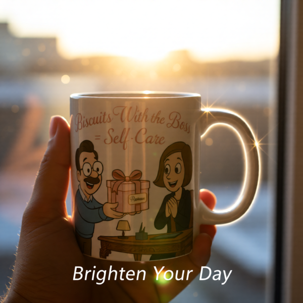 20251221094405-1f0de519-6e93-6ff0-97eb-f600caf146e6.png Biscuits With the Boss = Self-Care | Ted Lasso Mug | Cozy Feel-Good Morning Cup