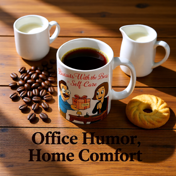 20251221094405-1f0de519-73f0-6066-ab34-d20ad5d94194.png Biscuits With the Boss = Self-Care | Ted Lasso Mug | Cozy Feel-Good Morning Cup