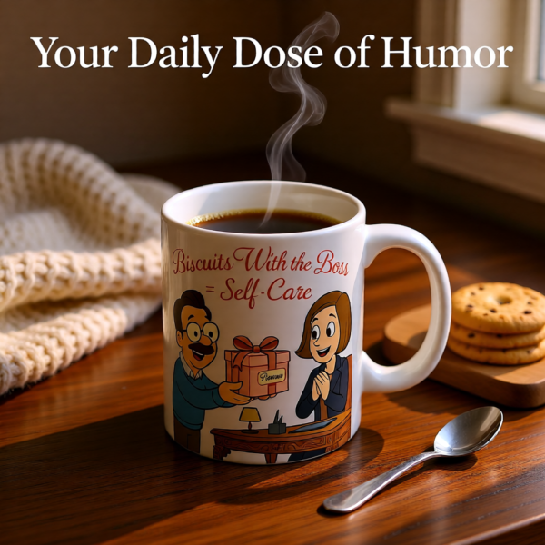 20251221094406-1f0de519-75de-6a8a-8441-d20ad5d94194.png Biscuits With the Boss = Self-Care | Ted Lasso Mug | Cozy Feel-Good Morning Cup