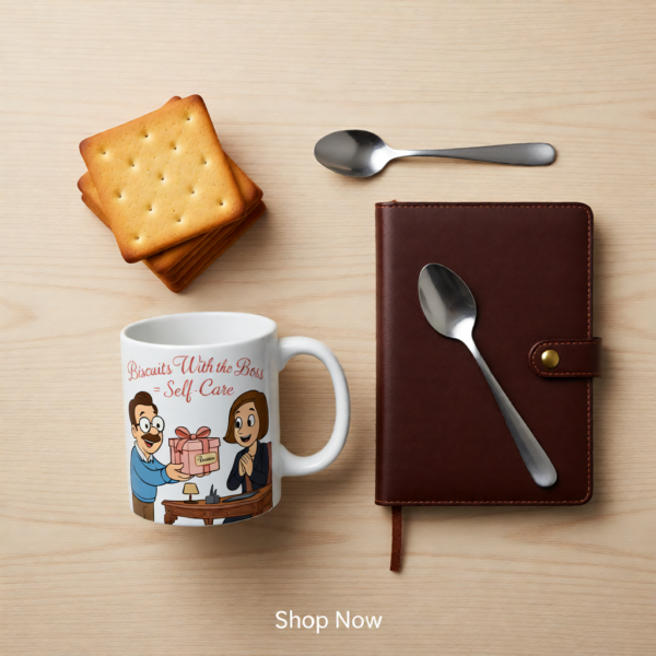 20251221094406-1f0de519-7652-6e6c-9b22-c2d61438ba35.png Biscuits With the Boss = Self-Care | Ted Lasso Mug | Cozy Feel-Good Morning Cup